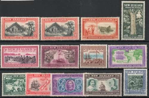 New Zealand 1940 Cent of British Sovereignty set of 13 mint. SG 613-625. Cat £75 (2022)