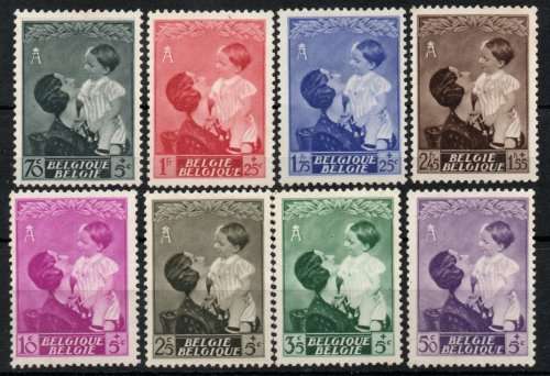 Belgium 1937 Queen Astrid Public Utility Fund set of 8 mint no gum. SG 787-794. Cat £16,25 (2013)