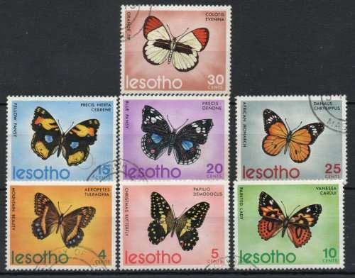 Lesotho 1973 Butterflies set of 7 very fine used. SG 239-243. Cat £10 (2018)