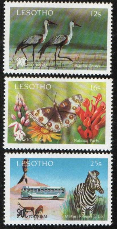 Lesotho 1991 Tourism Promotion set of 3 lightly mounted mint. SG 1032-1034. Cat £6 (2018)