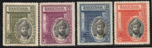 Zanzibar 1936 Silver Jubilee of Sultan set of 4 mounted mint brown gum. SG 323-326. Cat £35 (2022)