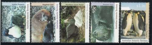 Australian Antarctic Territory 1992 Wildlife part set of 5 umm. SG 90-93 and 95. Cat £8,60 (2013)