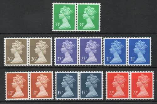 Great Britain 4.9.1990 Machin Definitive set of 7 in pairs umm. Cat £15,20 (2018)