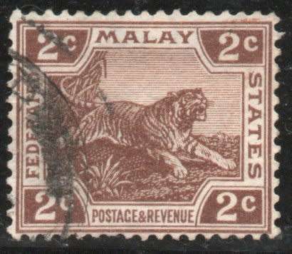 Federated Malay States 1922-34 definitive 2c brown fine used. SG 54. Cat £16 (2022)