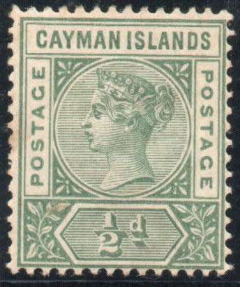 Caymon Islands 1900 QV ½d pale green heavy mounted mint. SG 1a. Cat £13 (2022)