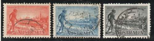 Australia 1934 Centenary of Victoria set of 3 fine used. SG 147-9. Cat £26 (2022)