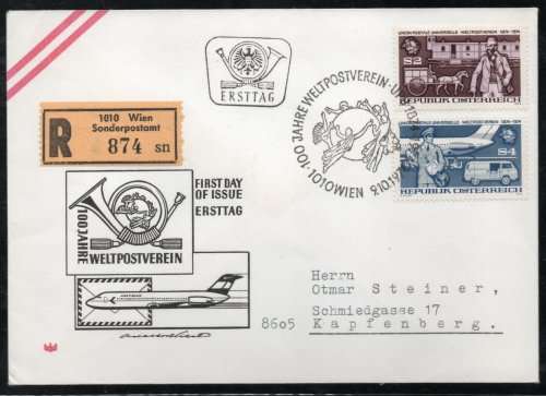 Austria 1971-79 First Day Covers x 5 and 1 First Flight Airmail cover. Cat £11 (2013)