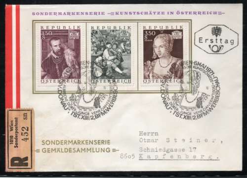 Austria 1971-79 First Day Covers x 5 and 1 First Flight Airmail cover. Cat £11 (2013)