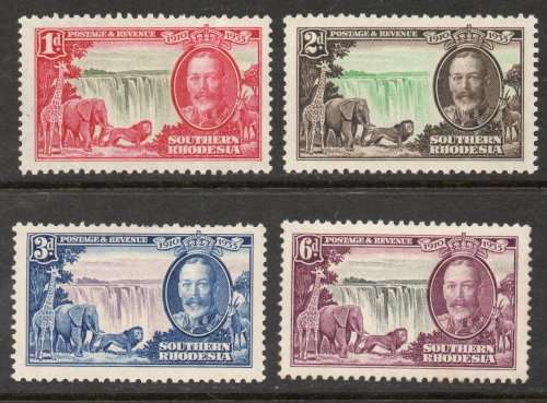 Southern Rhodesia 1935 Silver Jubilee set of 4 unmounted mint. SACC 32-35. Cat R710 (2019-20)
