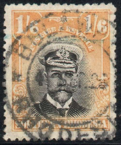Southern Rhodesia 1924 Admiral definitive 1/6d black and yellow very fine used. SG 11. Cat £50(2022)