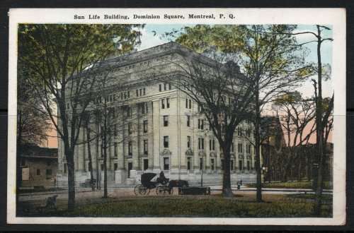 Valentine and Sons classic mint postcard showing the Sun Life Building, Dominion Square, Montreal.
