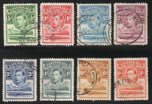 Basutoland 1938 Definitive part set of 8 very fine used. SACC 18-25. Cat R156.