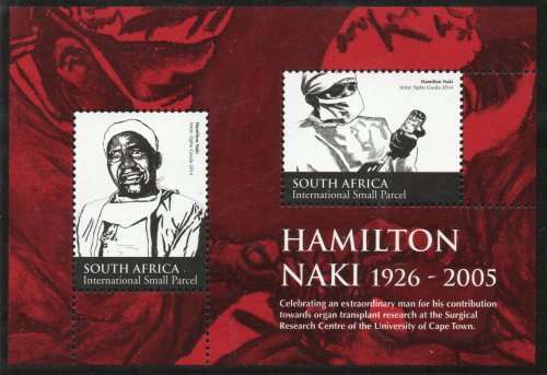 South Africa 2014 Hamilton Naki miniature sheet unmounted mint. SACC 2265. Cat R300 (2023-25)
