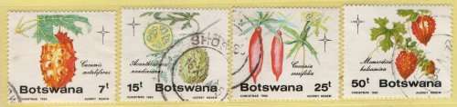 Botswana 1985 Edible Wild Cucumbers set of 4 very fine used. SG 586-589. Cat £10,50 (2018)