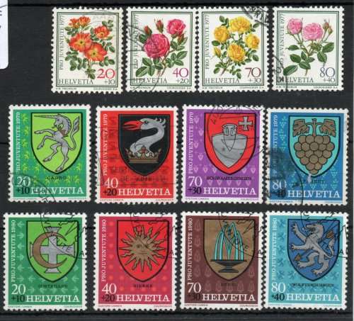 Switzerland Pro Juventute 1977, 1979 & 1980 sets of 4 very fine used. Cat £10,45 (2013)