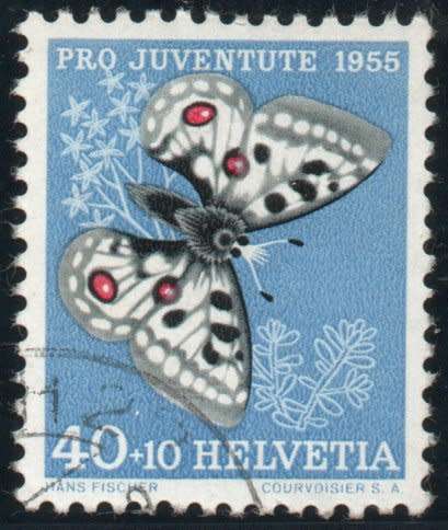 Switzerland 1955 Pro Juventute 40c + 10c very fine used. SG J161. Cat £8,75 (2013)