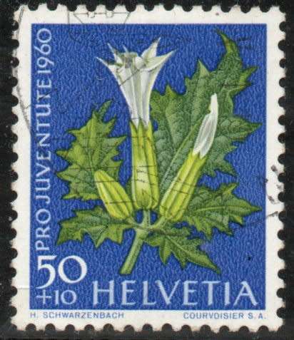 Switzerland 1960 Pro Juventute 50c + 10c very fine used. SG J186. Cat £5,75 (2013)