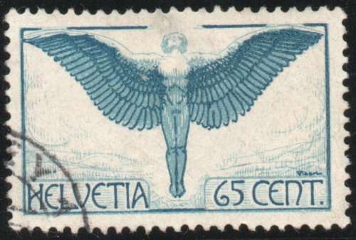Switzerland 1923 Air 65c blue and deep blue fine used. SG 325a. Cat £11 (2013)
