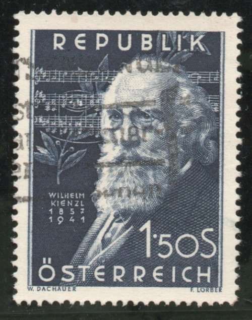 Austria 1951 10th Death Anniversary of Kienzl (composer) 1s50 blue vfu. SG 1232. Cat £3,25 (2013)