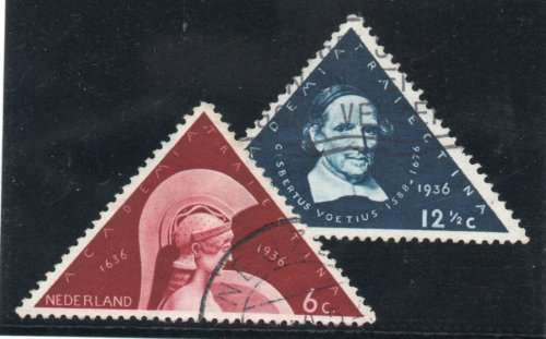 Netherlands 1936 `300 years Utrecht University Foundation` set of 2 used. SG 460-461. Cat £23 (2013)