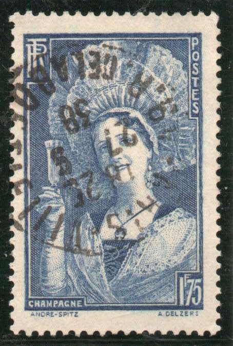 France 1938 Definitive 1f75 Champagne Girl very fine used. SG 595. Cat £5,25 (2015)