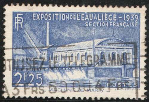 France 1939 International Water Exhibition 2f25 ultramarine very fine used. SG 644. Cat £6,50 (2015)