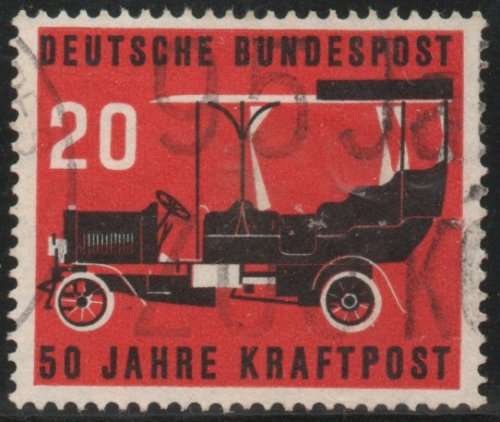 Germany West 1955 50th Anniv of Postal Motor Transport 20pf very fine used SG 1137. Cat £6,25 (2013)