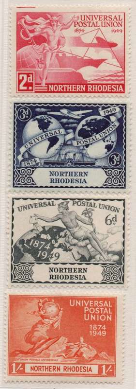 Northern Rhodesia 1949 UPU set of 4 unmounted mint. SACC 50-53. Cat R81. (2023-25)