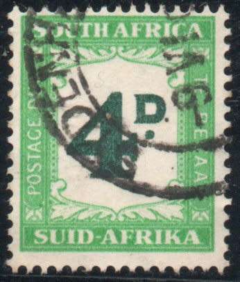 South Africa 1950-58 4d Postage Due very fine used. SACC 41. Cat R250 (SACC 2023-25)