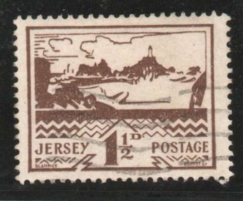 Jersey 1943-44 Definitive 1½d brown very fine used. SG 5. Cat £5,75 (2023-25)