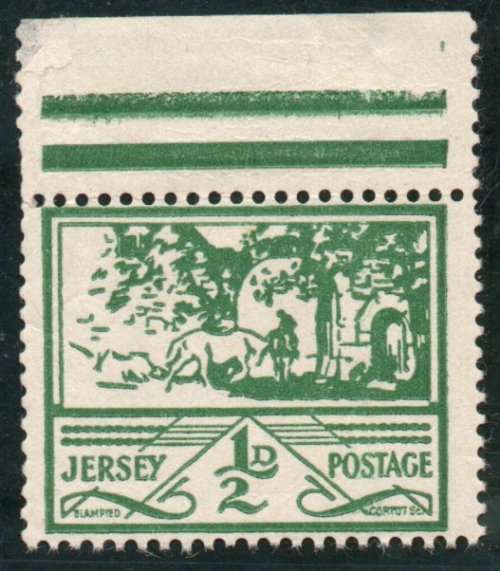 Jersey 1943-44 Definitive ½d green unmounted mint. SG 3. Cat £12 (2023-25)