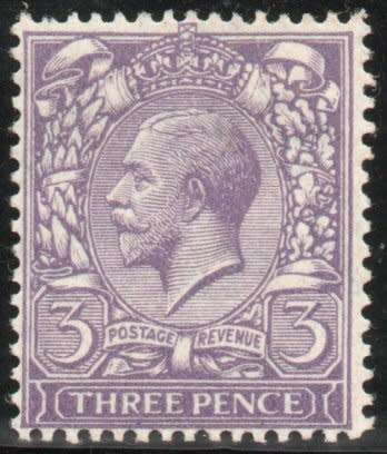 Great Britain 1924 KGV Definitive 3d violet lightly mounted mint. SG 423. Cat £10 (2023-25)