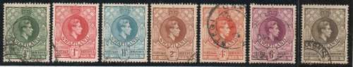 Swaziland 1938-54 Definitive part set of 7 perf 13½ x 14 very fine used. Cat R205 (2023-25)