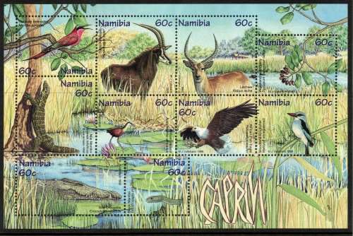 Namibia 1998 Caprivi mini sheet mint but only partial gum. SACC 280. Cat R120 (2023-25)