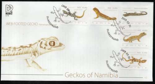 Namibia 2009 Geckos FDC 3.72. SACC 668-672. Cat R140 (2023-25)