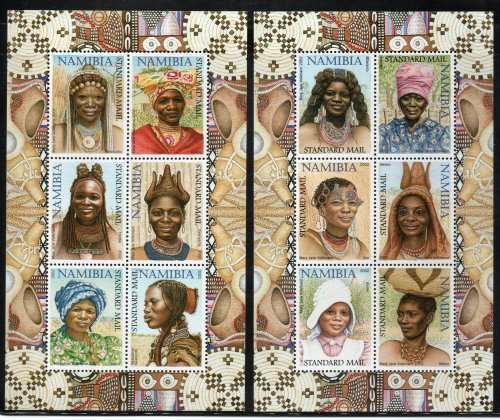 Namibia 2002 Traditional Women 2 sheets of 6 unmounted mint. SACC 389a-390a. Cat R170 (2023-25)