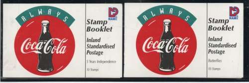 Namibia 1996 Coca Cola booklets unmounted mint. SACC 144-145. Cat R160 (2023-25)