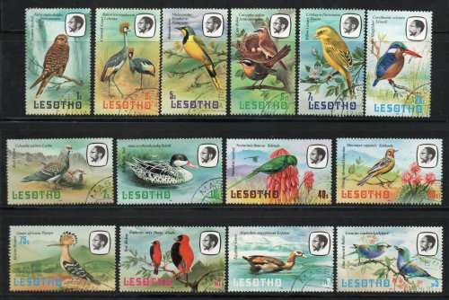 Lesotho 1981 Bird Definitive set of 14 very fine used. SG 437-450. Cat £9,50 (2014)