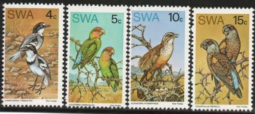 South West Africa 1974 Rare Birds set of 4 unmounted mint. SACC 269-272. Cat R350 (2023-25)