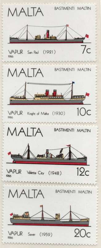 Malta 1986 Ships (4th series) set of 4 unmounted mint. SG 792-795. Cat £6 (2013)