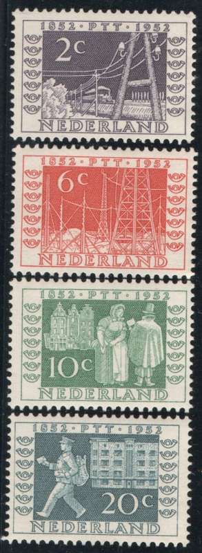 Netherlands 1952 Stamp Centenary set of 4 lightly mounted mint. SG 754-757. Cat £13,80 (2013)