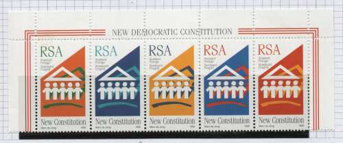 South Africa 1996 New Constitution set/strip of 5 unmounted mint. SACC 961-965. Cat R120 (2023-25)