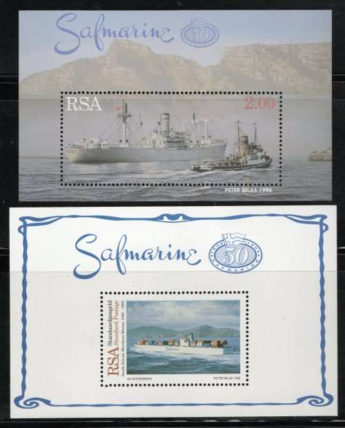 South Africa 1996 50th Anniv of Safmarine 2 Miniature Sheets umm. SACC 972-973. Cat R100 (2023-25)