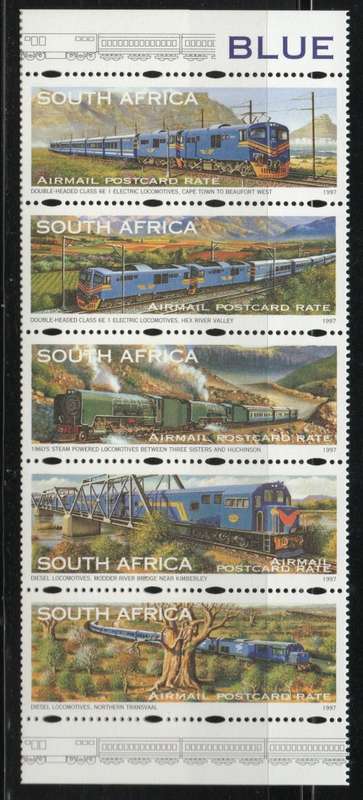 South Africa 1997 Blue Train set of 5 unmounted mint. SACC 1051-1055. Cat R250 (2019-20)