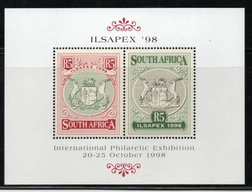 South Africa 1998 Ilsapex `98 Mini Sheet unmounted mint. SACC 1156. Cat R120 (2023-25)