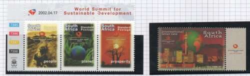 South Africa 2002 World Sustainable Development set of 4 umm. SG 1478-81. Cat R145 (2023-25)