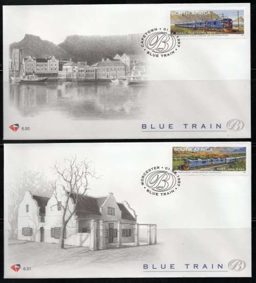 South Africa 1997 Blue Train set of 5 on FDC`s 6.50-6.54. SACC 1051-55. Cat R80 (2023-25)