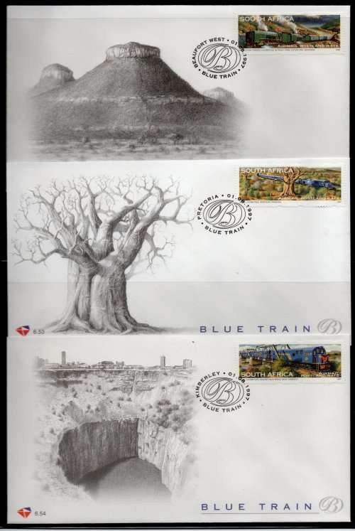 South Africa 1997 Blue Train set of 5 on FDC`s 6.50-6.54. SACC 1051-55. Cat R80 (2023-25)