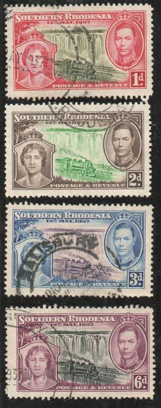 Southern Rhodesia 1937 Coronation set of 4 very fine used. SACC 38-41. Cat R250 (2023-25)
