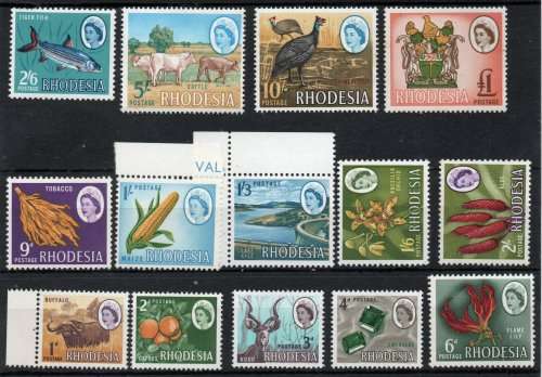 Rhodesia 1966 Definitive set of 14 lightly mounted mint. SACC 131-144. Cat R559 (2023-25)
